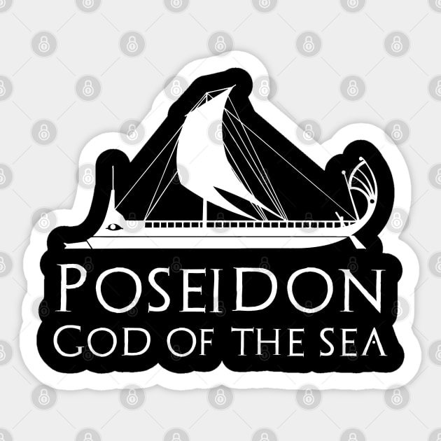 Poseidon God Of The Sea - Ancient Greek Mythology Sticker by Styr Designs